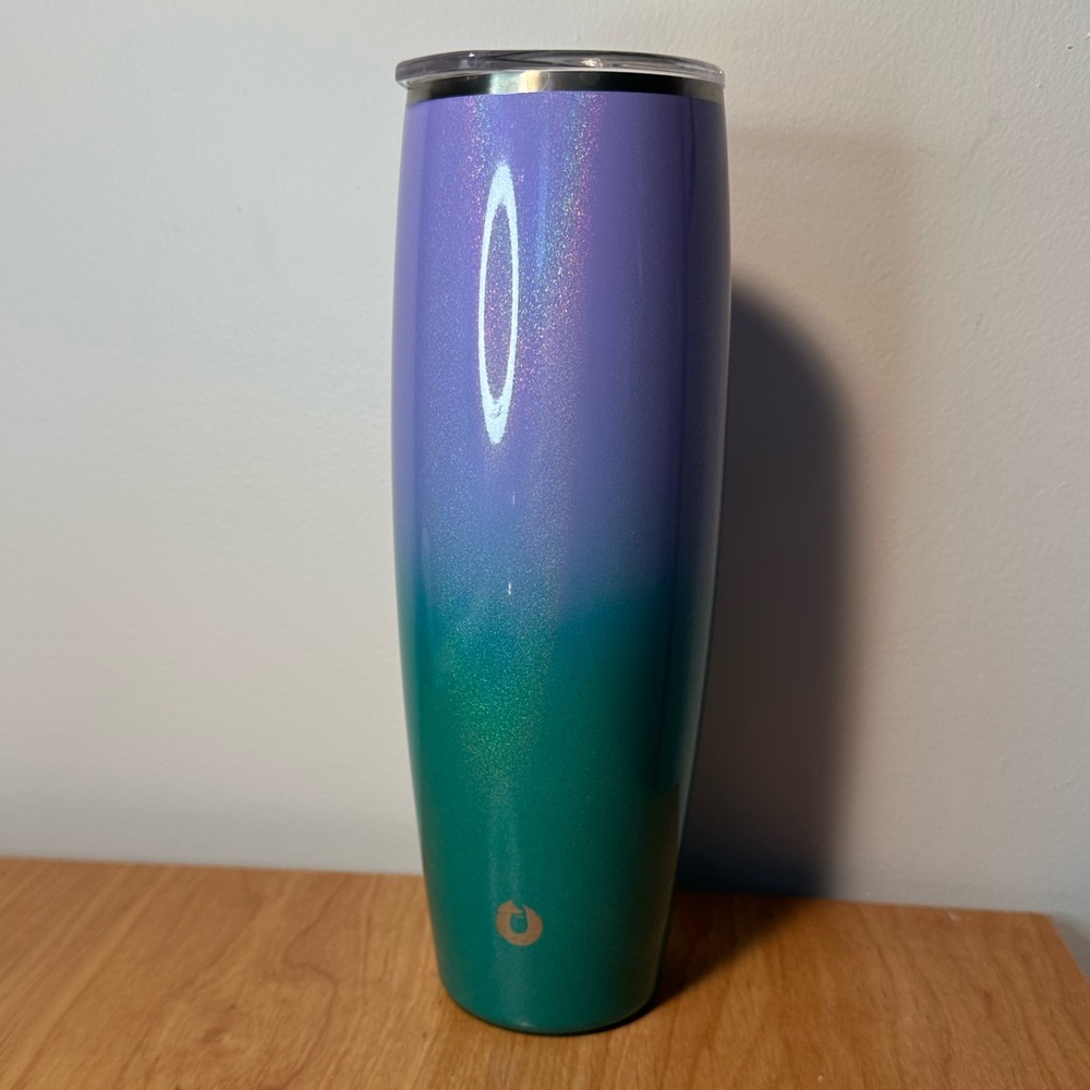 Snowfox Gradient Purple & Green Super Sparkly Tumbler